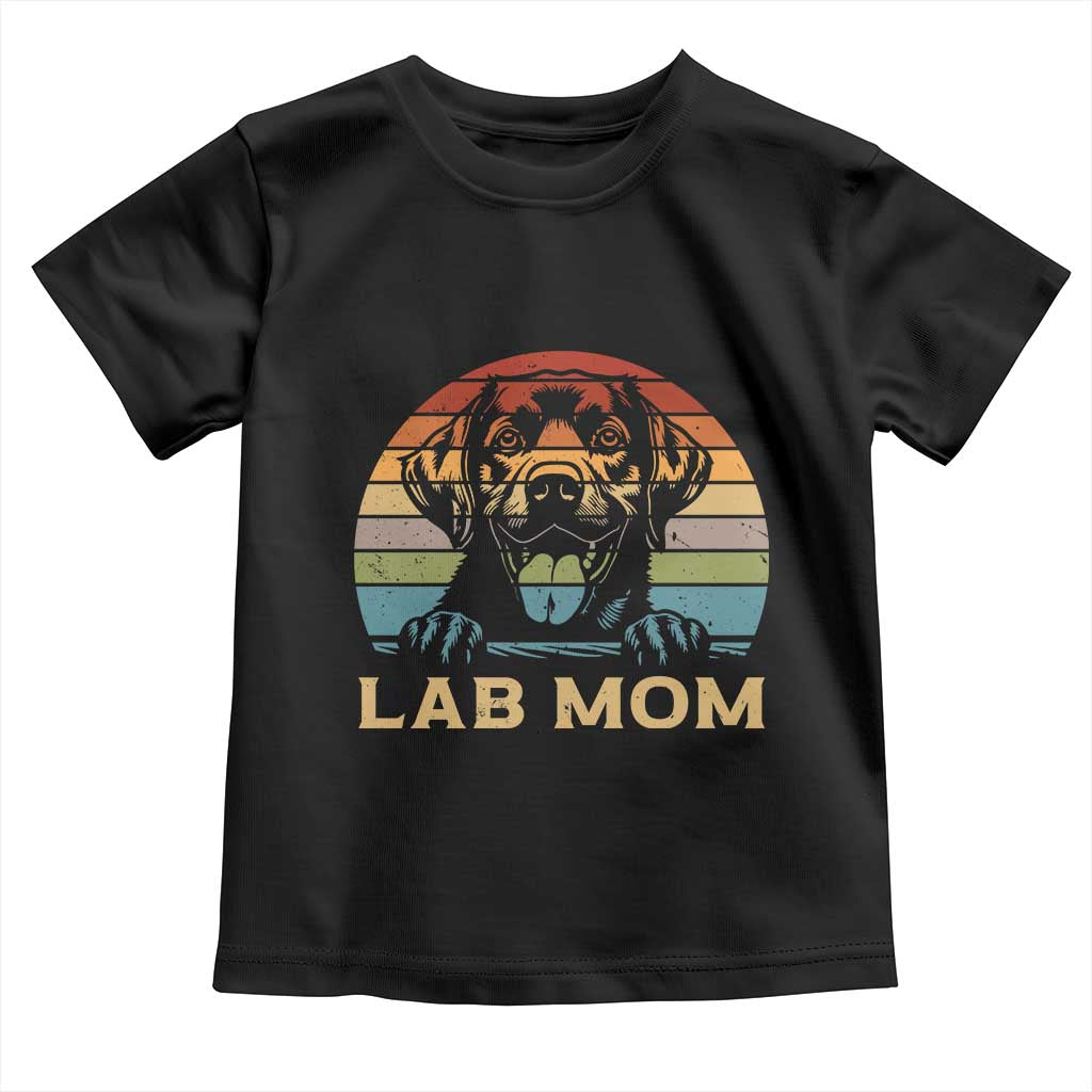 Lab Mom Toddler T Shirt Retro Sunset Dog Mom Gift - Wonder Print Shop