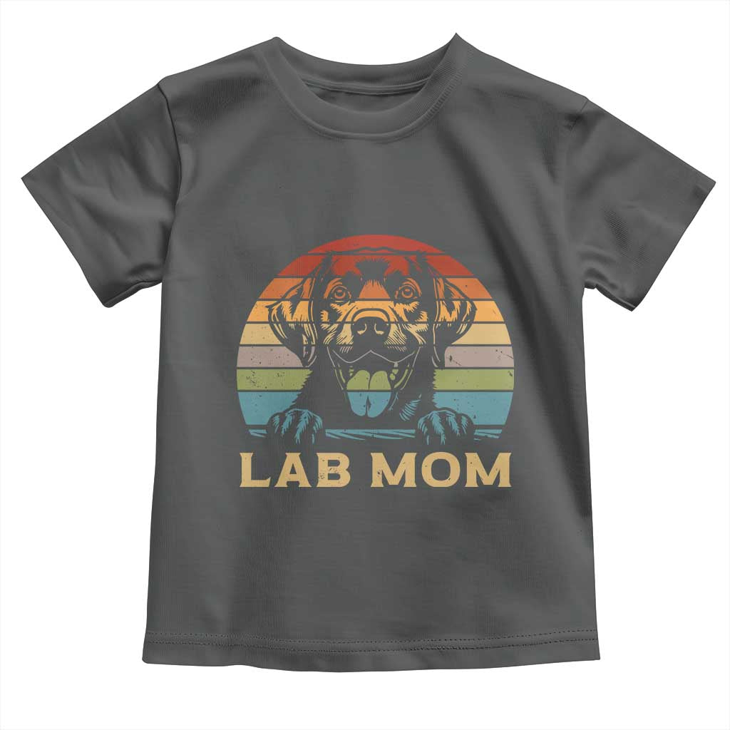 Lab Mom Toddler T Shirt Retro Sunset Dog Mom Gift - Wonder Print Shop