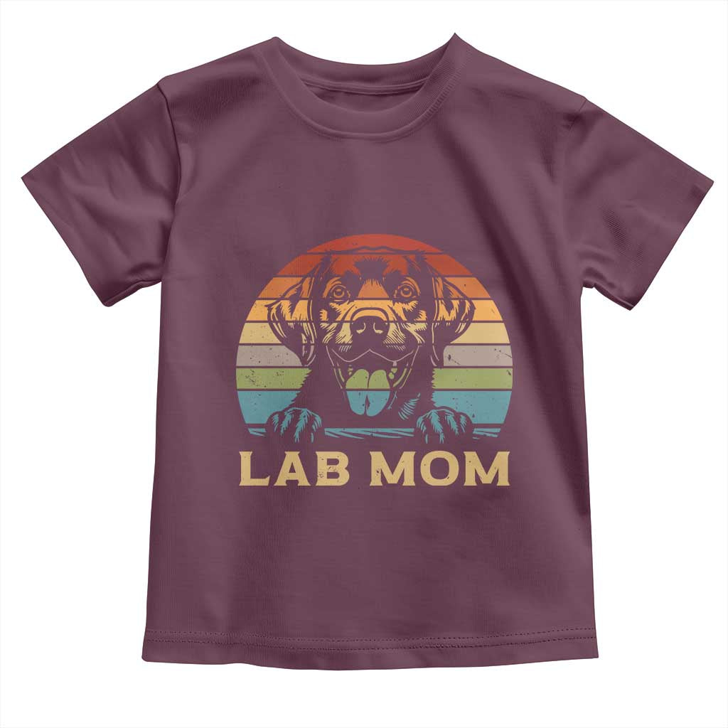 Lab Mom Toddler T Shirt Retro Sunset Dog Mom Gift - Wonder Print Shop