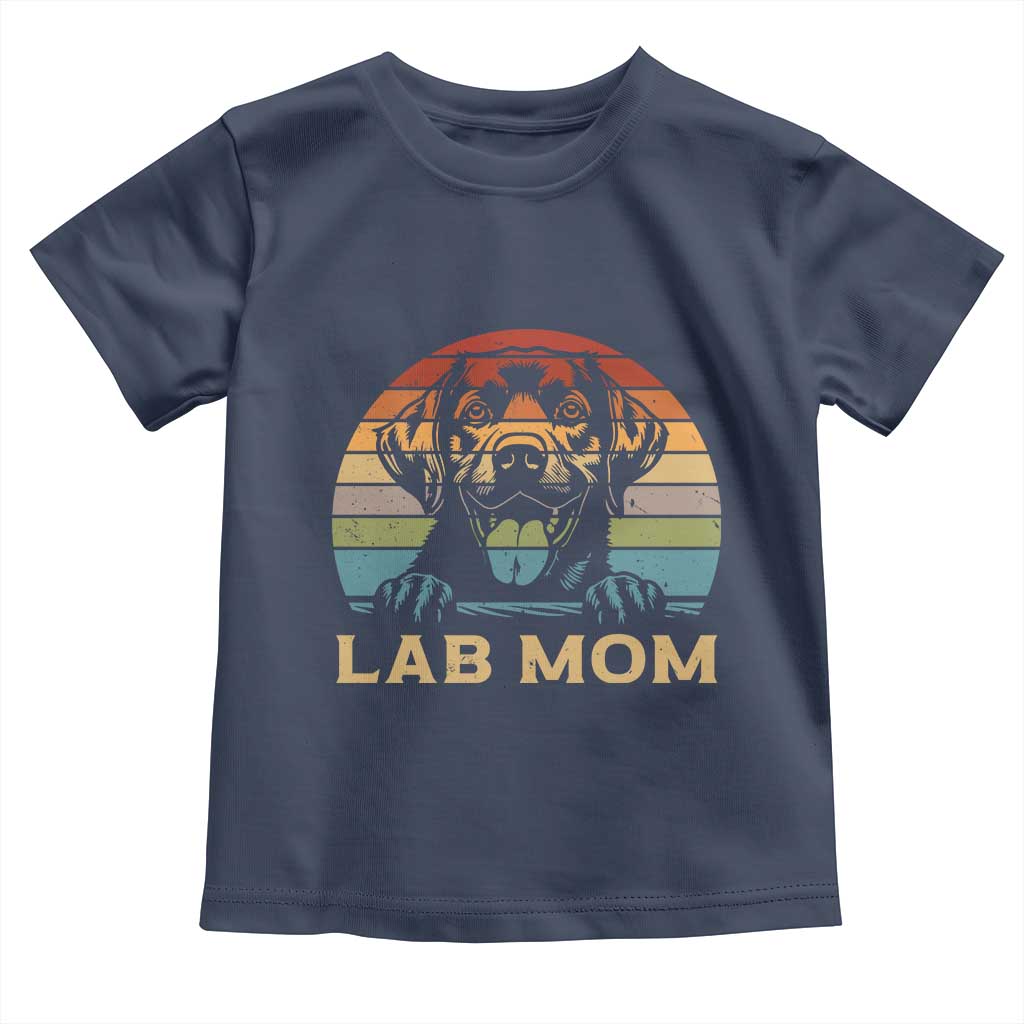 Lab Mom Toddler T Shirt Retro Sunset Dog Mom Gift - Wonder Print Shop