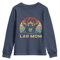 Lab Mom Youth Sweatshirt Retro Sunset Dog Mom Gift - Wonder Print Shop
