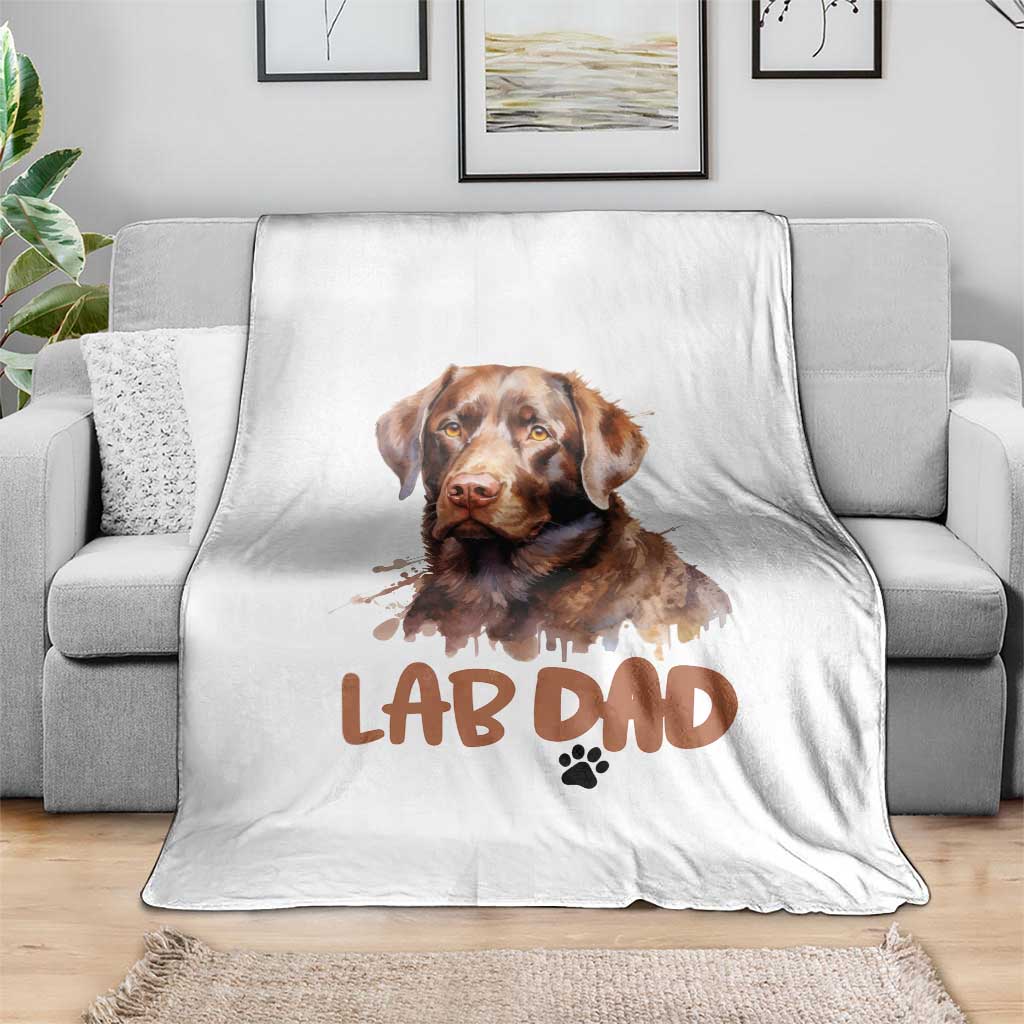 Chocolate Labrador Retriever Dad Throw Blanket Dog Lover Gift - Wonder Print Shop
