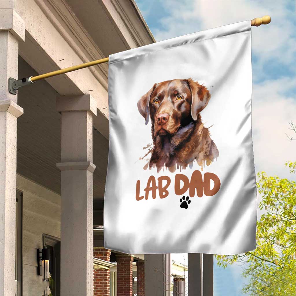 Chocolate Labrador Retriever Dad Garden Flag Dog Lover Gift - Wonder Print Shop