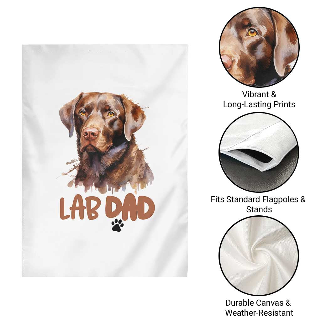 Chocolate Labrador Retriever Dad Garden Flag Dog Lover Gift - Wonder Print Shop