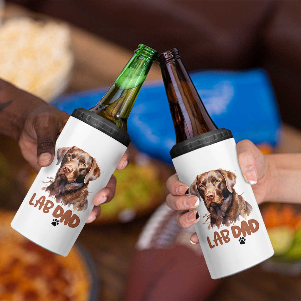 Chocolate Labrador Retriever Dad 4 in 1 Can Cooler Tumbler Dog Lover Gift - Wonder Print Shop