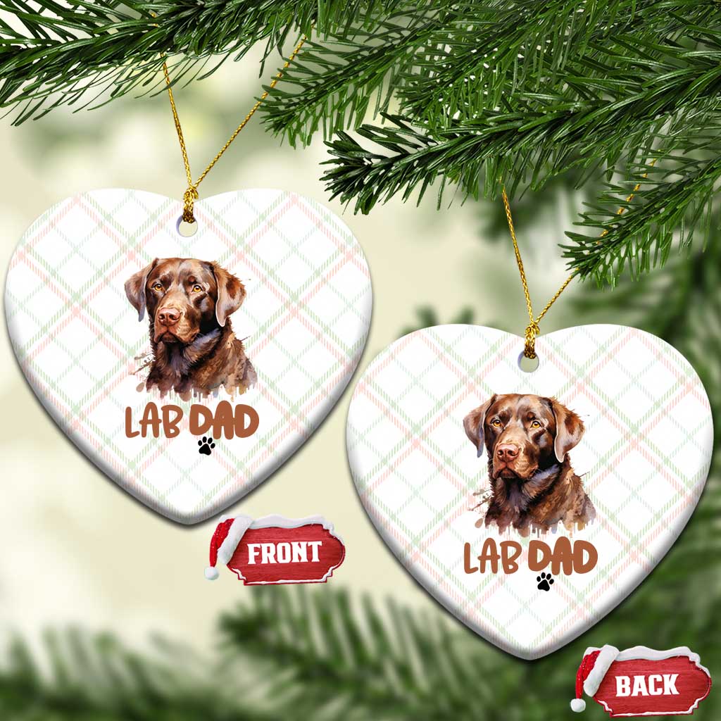 Chocolate Labrador Retriever Dad Ceramic Ornament Dog Lover Gift - Wonder Print Shop