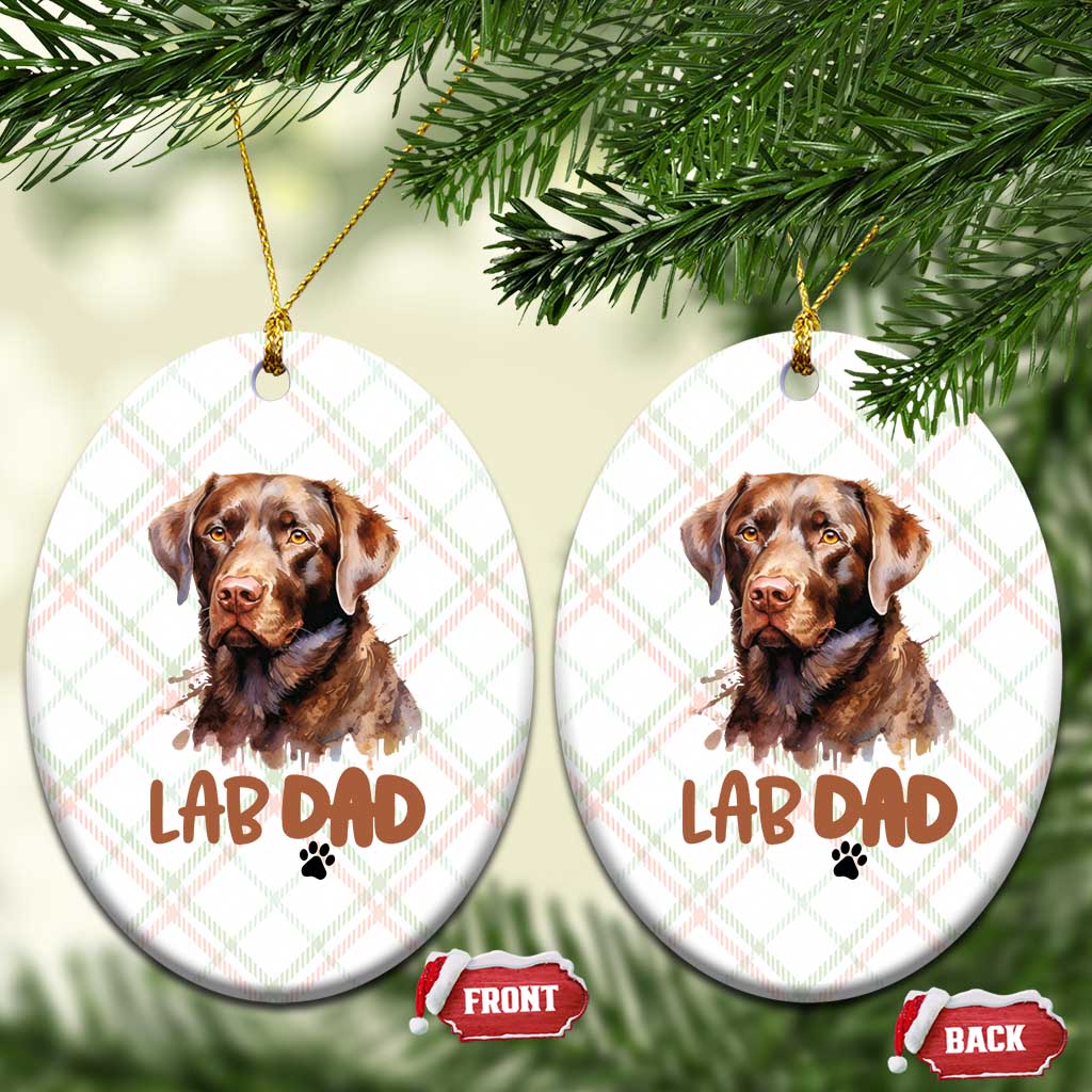 Chocolate Labrador Retriever Dad Ceramic Ornament Dog Lover Gift - Wonder Print Shop