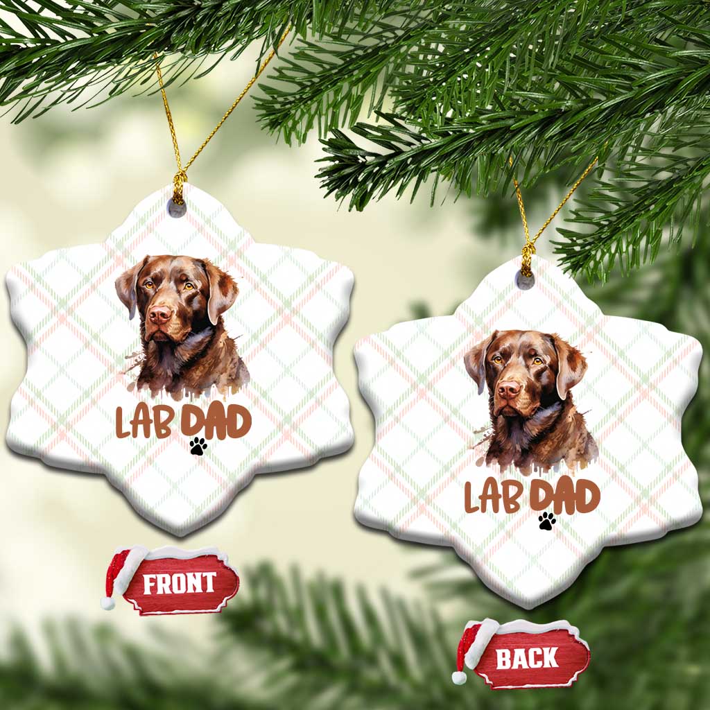 Chocolate Labrador Retriever Dad Ceramic Ornament Dog Lover Gift - Wonder Print Shop