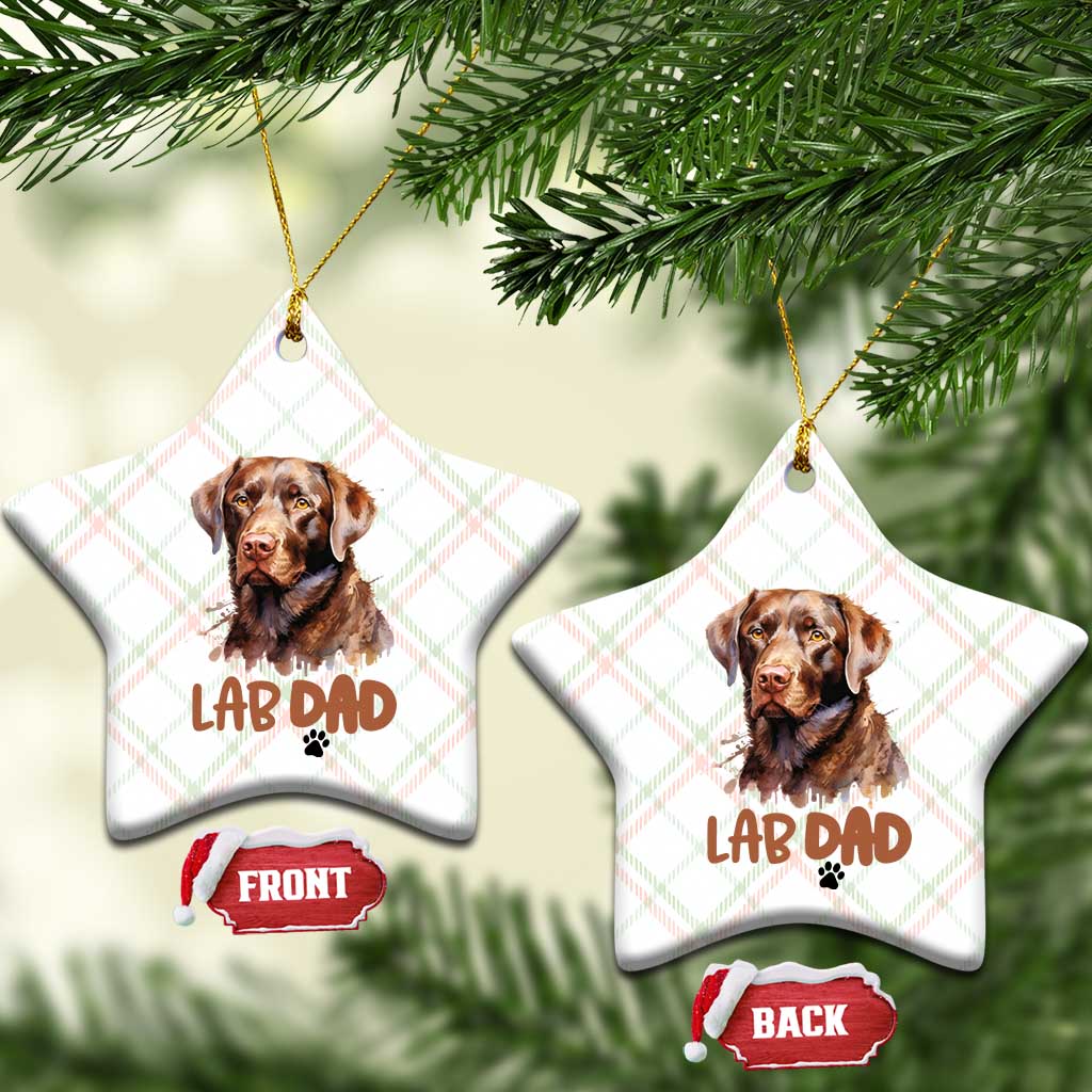 Chocolate Labrador Retriever Dad Ceramic Ornament Dog Lover Gift - Wonder Print Shop