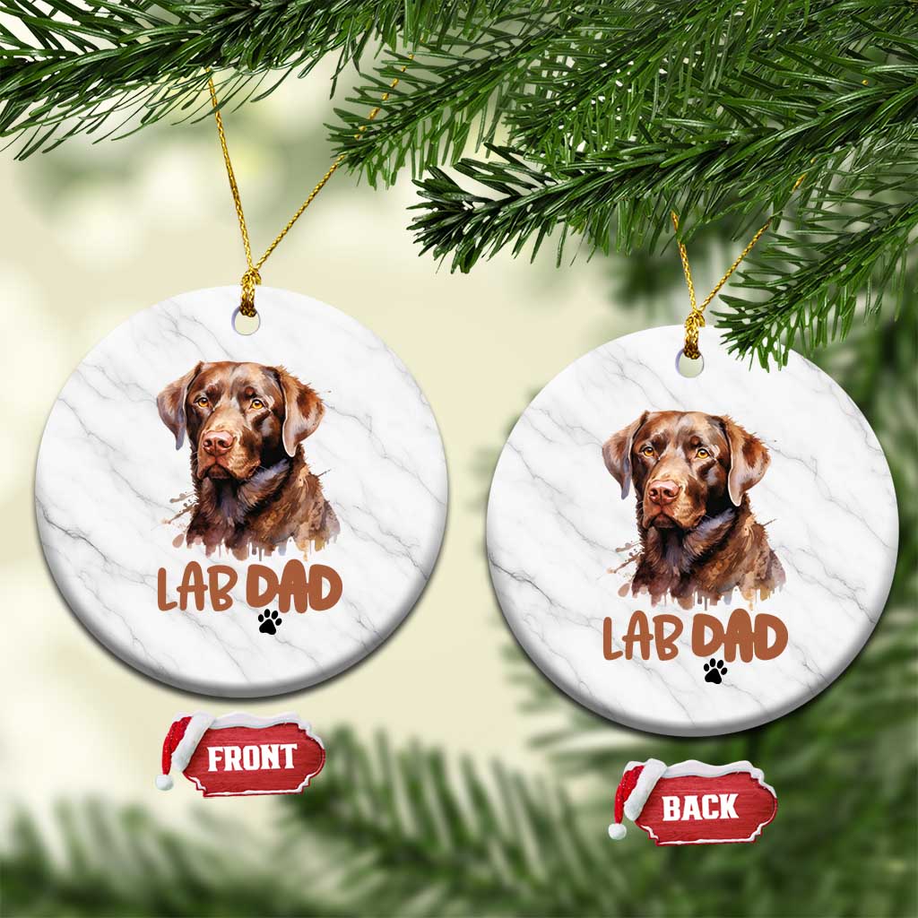 Chocolate Labrador Retriever Dad Ceramic Ornament Dog Lover Gift - Wonder Print Shop