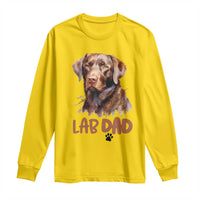 Chocolate Labrador Retriever Dad Long Sleeve Shirt Dog Lover Gift - Wonder Print Shop