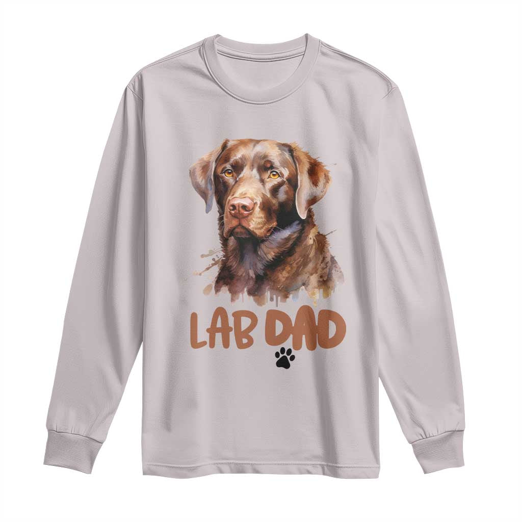 Chocolate Labrador Retriever Dad Long Sleeve Shirt Dog Lover Gift - Wonder Print Shop