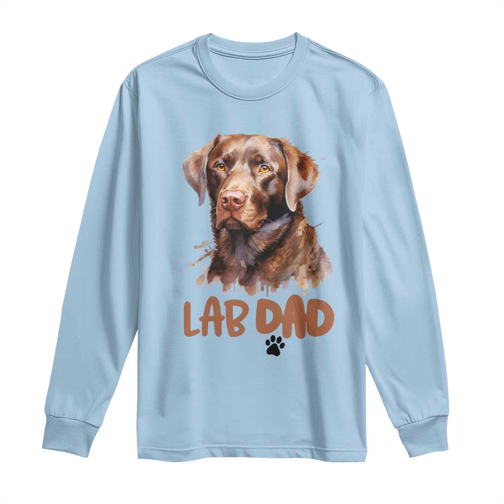 Chocolate Labrador Retriever Dad Long Sleeve Shirt Dog Lover Gift - Wonder Print Shop