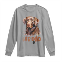 Chocolate Labrador Retriever Dad Long Sleeve Shirt Dog Lover Gift - Wonder Print Shop