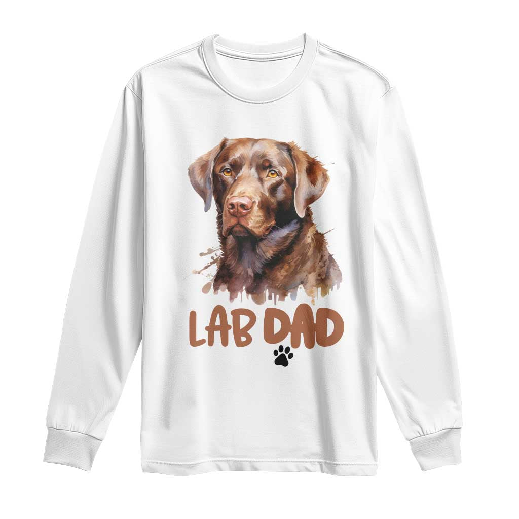 Chocolate Labrador Retriever Dad Long Sleeve Shirt Dog Lover Gift - Wonder Print Shop