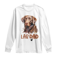 Chocolate Labrador Retriever Dad Long Sleeve Shirt Dog Lover Gift - Wonder Print Shop