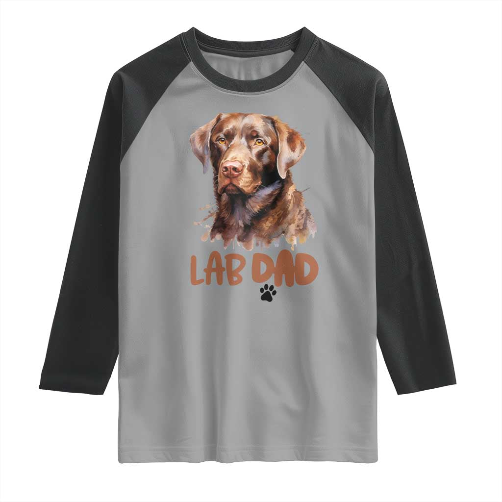 Chocolate Labrador Retriever Dad Raglan Shirt Dog Lover Gift - Wonder Print Shop