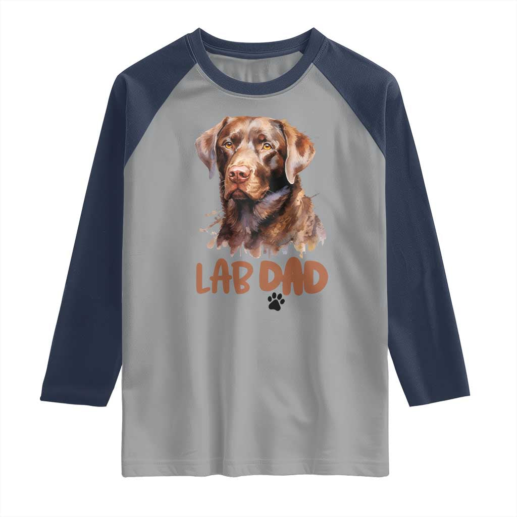 Chocolate Labrador Retriever Dad Raglan Shirt Dog Lover Gift - Wonder Print Shop
