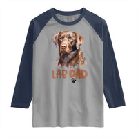Chocolate Labrador Retriever Dad Raglan Shirt Dog Lover Gift - Wonder Print Shop