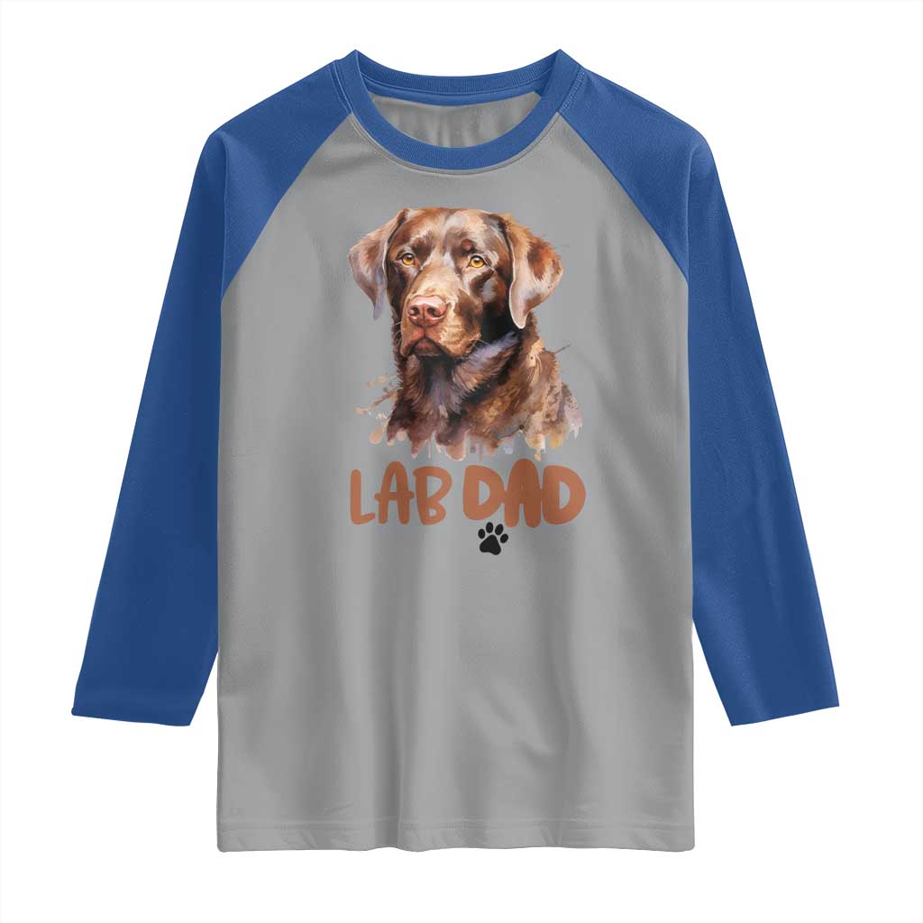 Chocolate Labrador Retriever Dad Raglan Shirt Dog Lover Gift - Wonder Print Shop