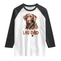 Chocolate Labrador Retriever Dad Raglan Shirt Dog Lover Gift - Wonder Print Shop