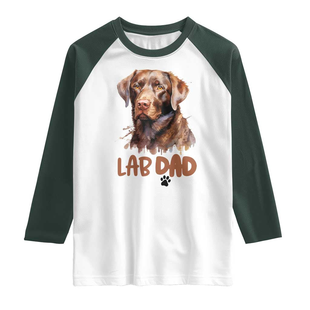 Chocolate Labrador Retriever Dad Raglan Shirt Dog Lover Gift - Wonder Print Shop