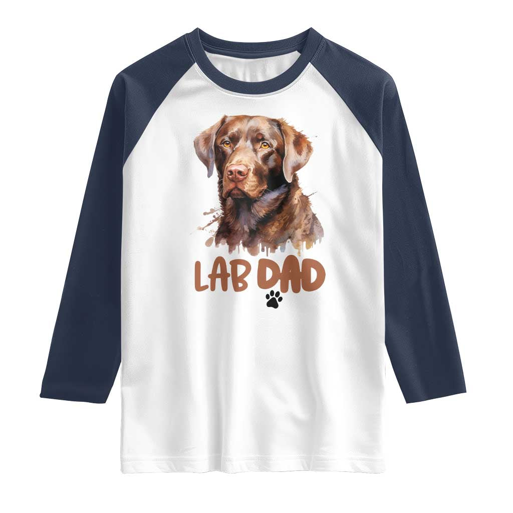 Chocolate Labrador Retriever Dad Raglan Shirt Dog Lover Gift - Wonder Print Shop