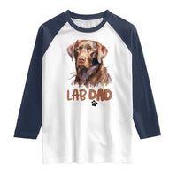 Chocolate Labrador Retriever Dad Raglan Shirt Dog Lover Gift - Wonder Print Shop