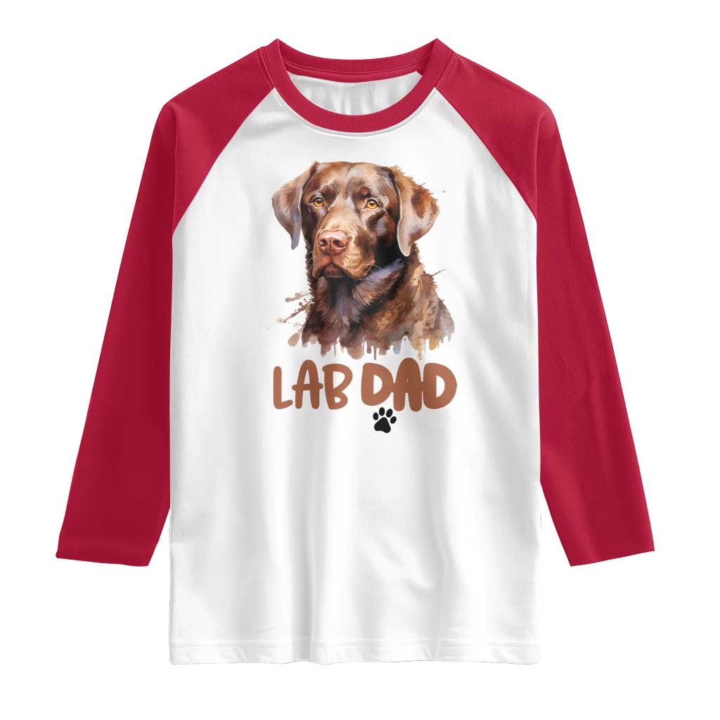 Chocolate Labrador Retriever Dad Raglan Shirt Dog Lover Gift - Wonder Print Shop