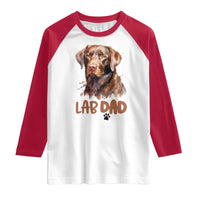 Chocolate Labrador Retriever Dad Raglan Shirt Dog Lover Gift - Wonder Print Shop