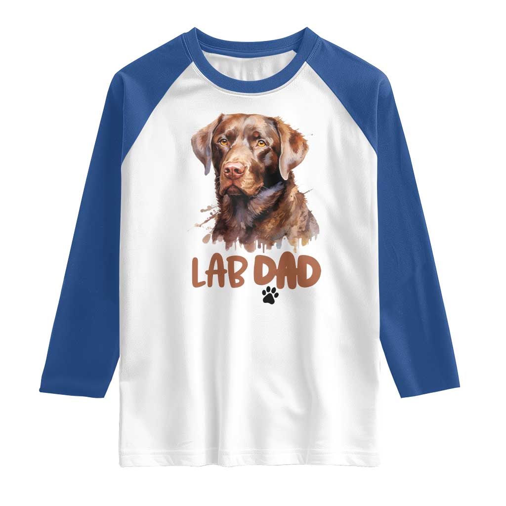 Chocolate Labrador Retriever Dad Raglan Shirt Dog Lover Gift - Wonder Print Shop