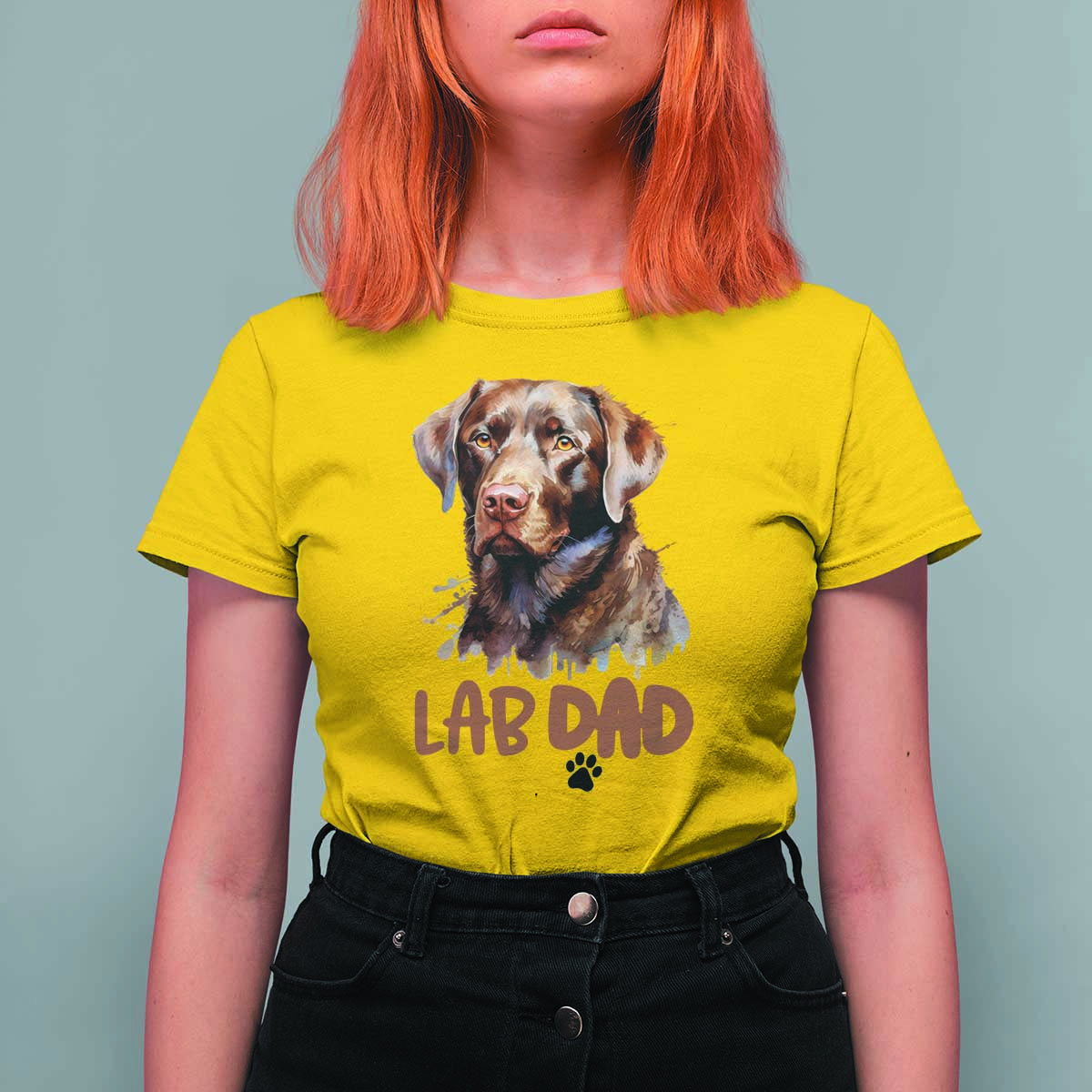 Chocolate Labrador Retriever Dad T Shirt For Women Dog Lover Gift - Wonder Print Shop