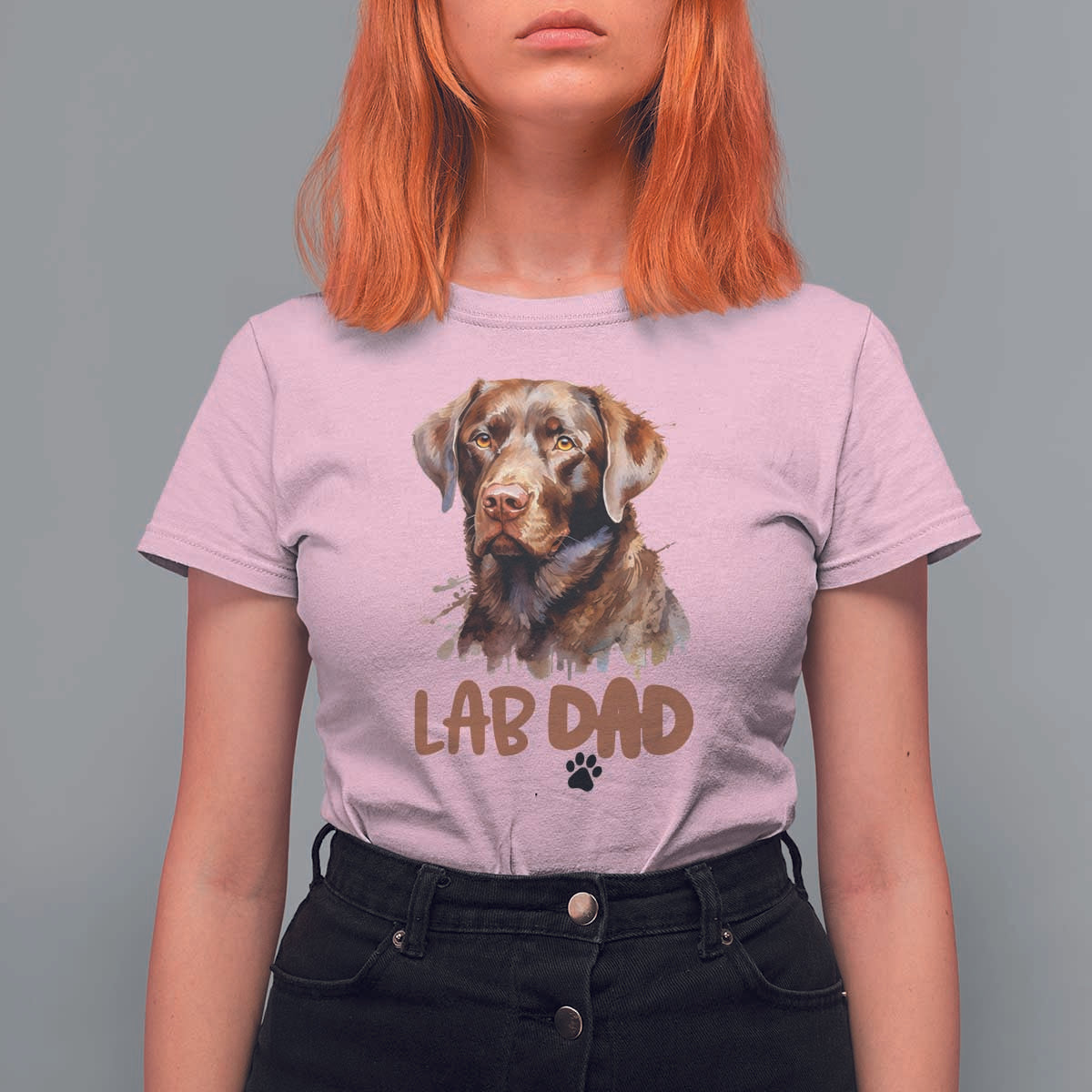 Chocolate Labrador Retriever Dad T Shirt For Women Dog Lover Gift - Wonder Print Shop