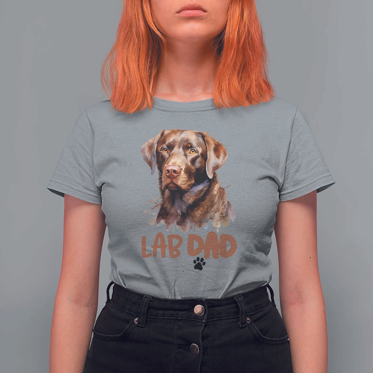 Chocolate Labrador Retriever Dad T Shirt For Women Dog Lover Gift - Wonder Print Shop