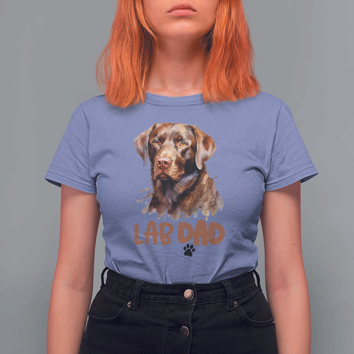 Chocolate Labrador Retriever Dad T Shirt For Women Dog Lover Gift - Wonder Print Shop