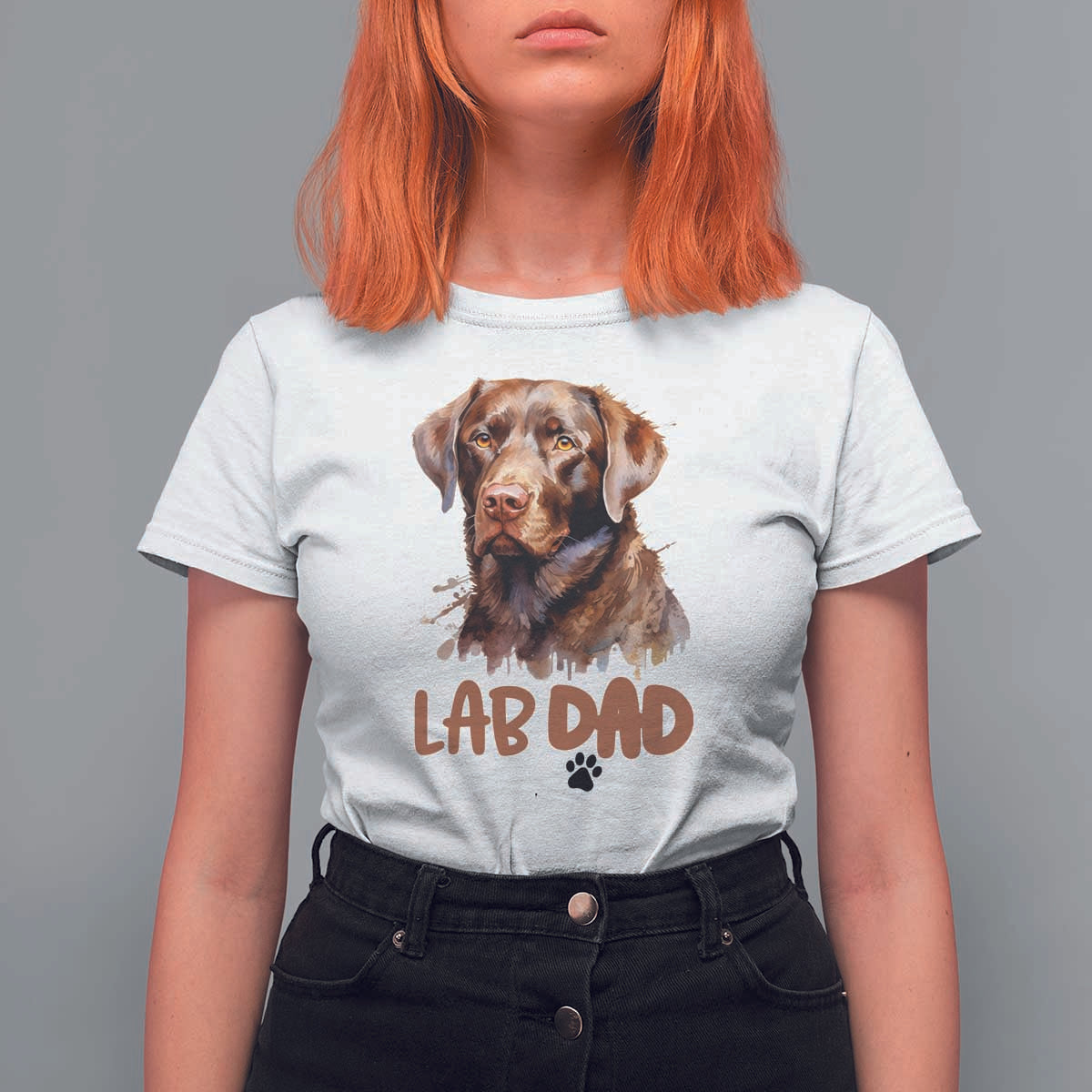 Chocolate Labrador Retriever Dad T Shirt For Women Dog Lover Gift - Wonder Print Shop