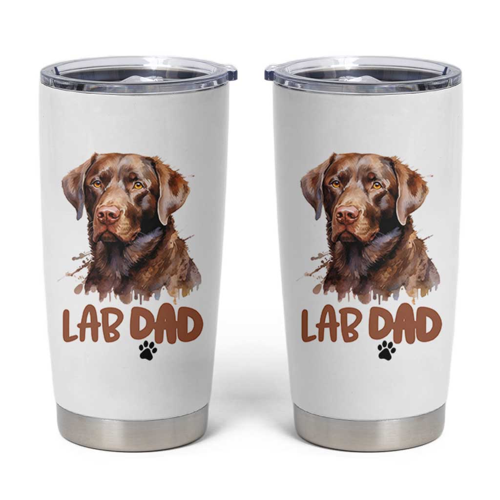Chocolate Labrador Retriever Dad Tumbler Cup Dog Lover Gift - Wonder Print Shop