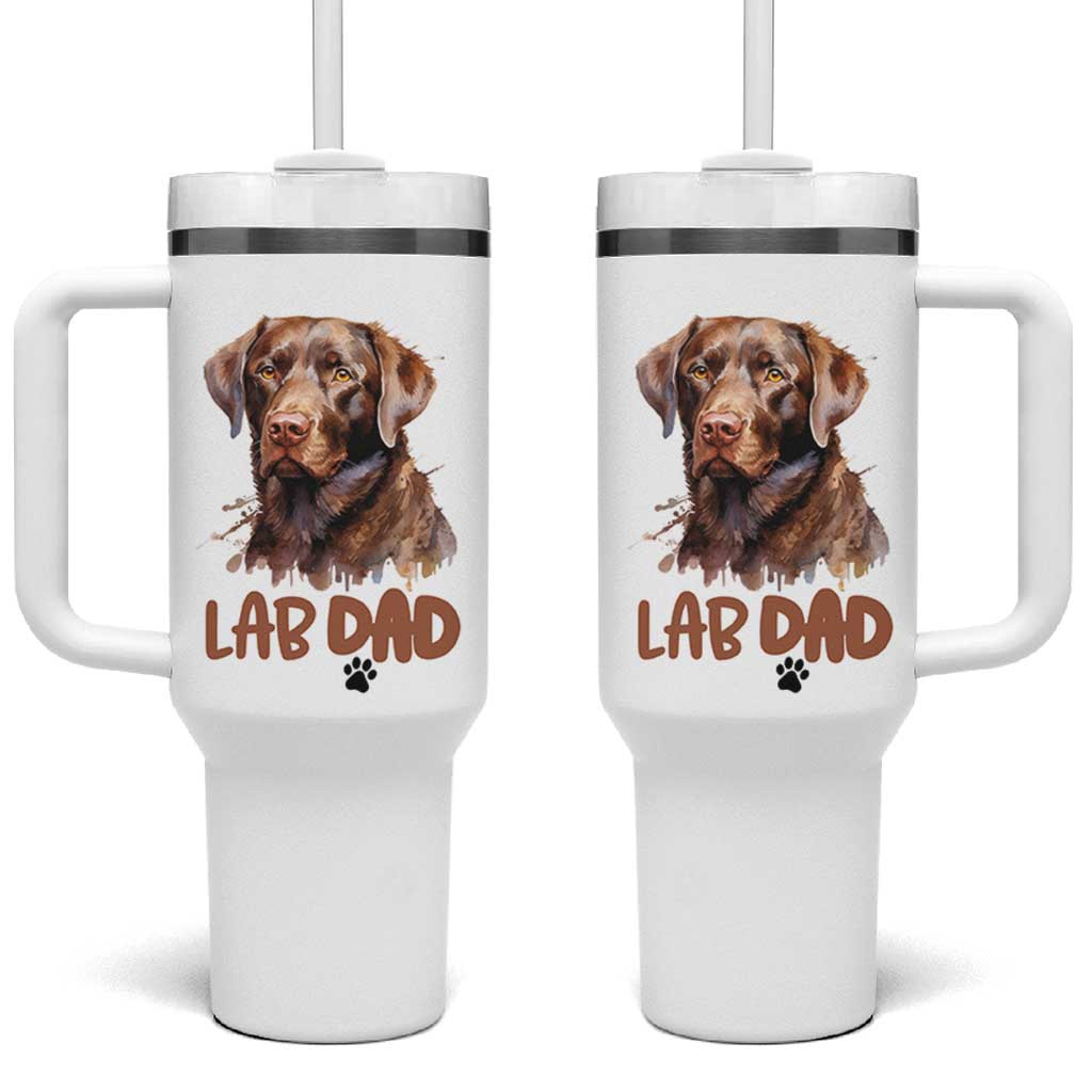 Chocolate Labrador Retriever Dad Tumbler With Handle Dog Lover Gift - Wonder Print Shop