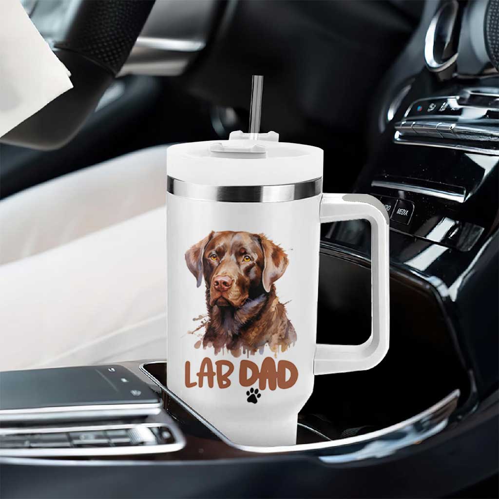 Chocolate Labrador Retriever Dad Tumbler With Handle Dog Lover Gift - Wonder Print Shop