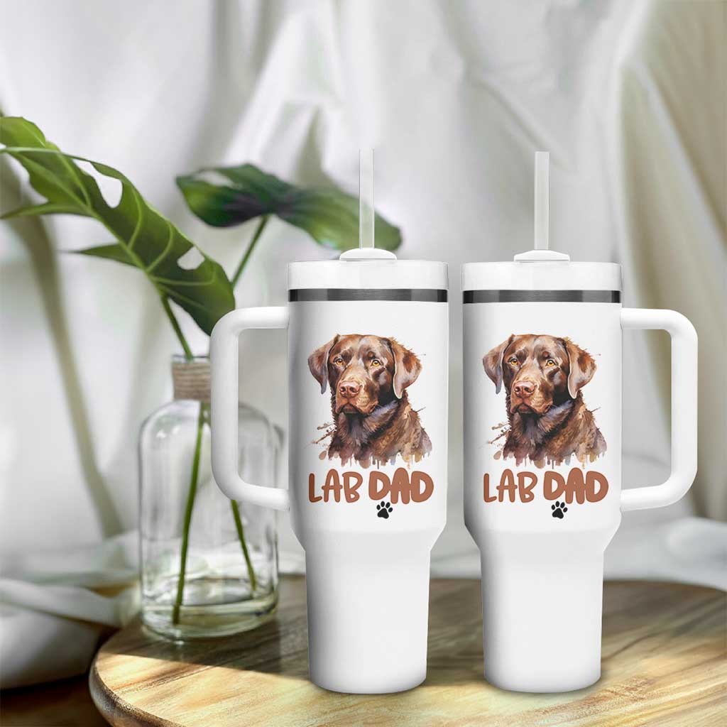 Chocolate Labrador Retriever Dad Tumbler With Handle Dog Lover Gift - Wonder Print Shop
