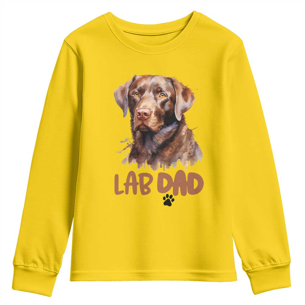 Chocolate Labrador Retriever Dad Youth Sweatshirt Dog Lover Gift - Wonder Print Shop