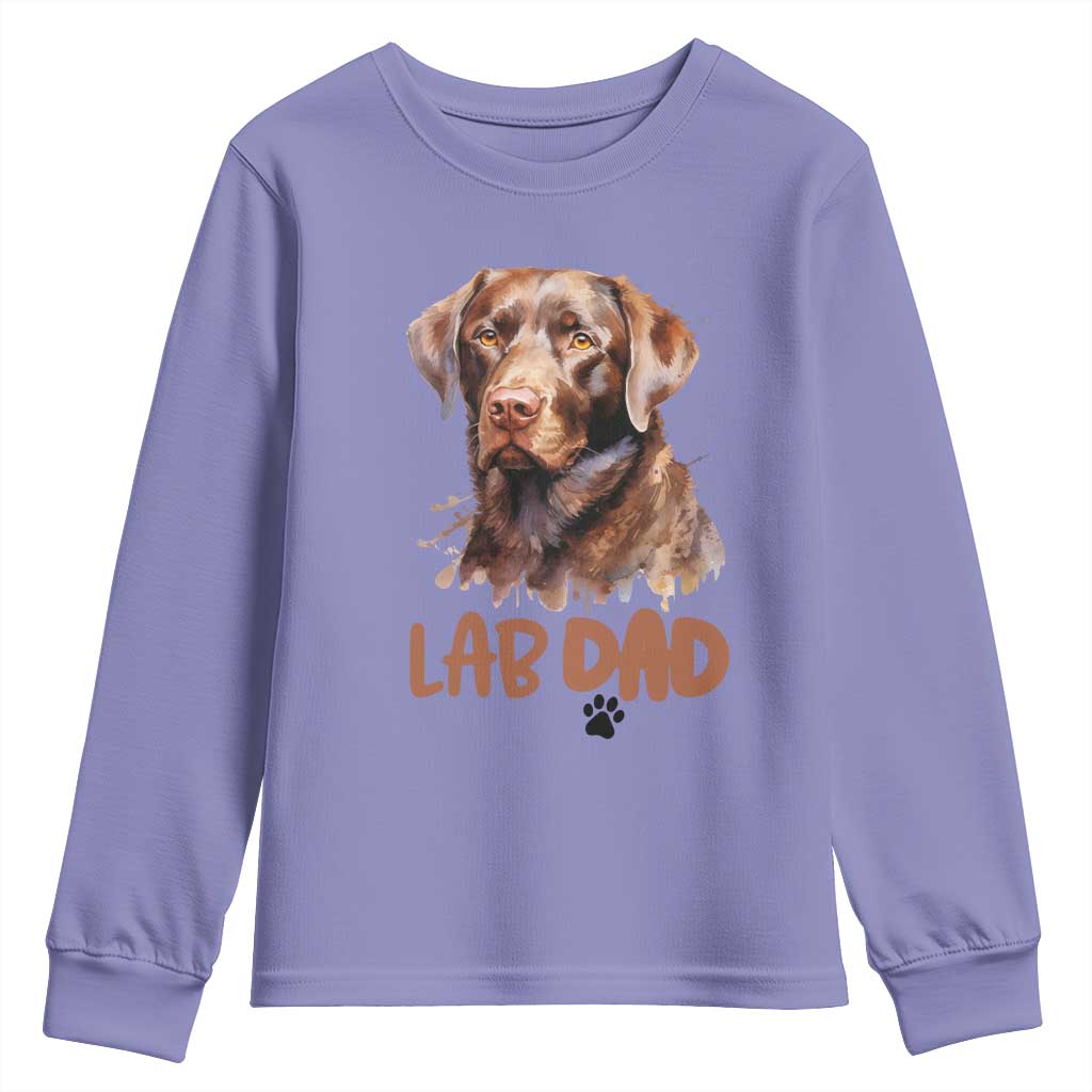Chocolate Labrador Retriever Dad Youth Sweatshirt Dog Lover Gift - Wonder Print Shop