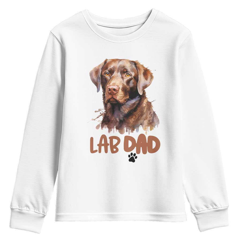 Chocolate Labrador Retriever Dad Youth Sweatshirt Dog Lover Gift - Wonder Print Shop