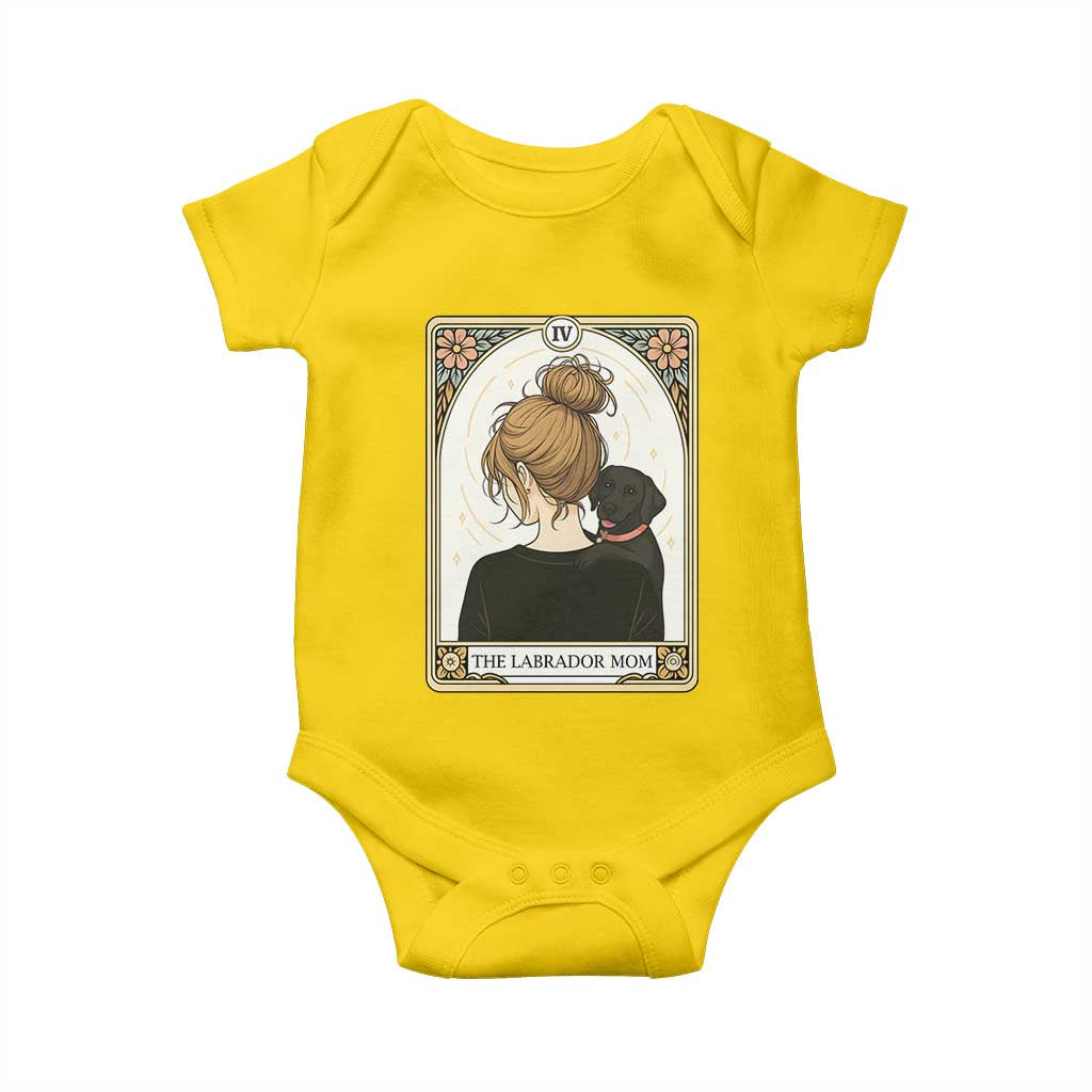 Black Labrador Mom Baby Onesie Funny Tarot Card Dog Lover Gift - Wonder Print Shop