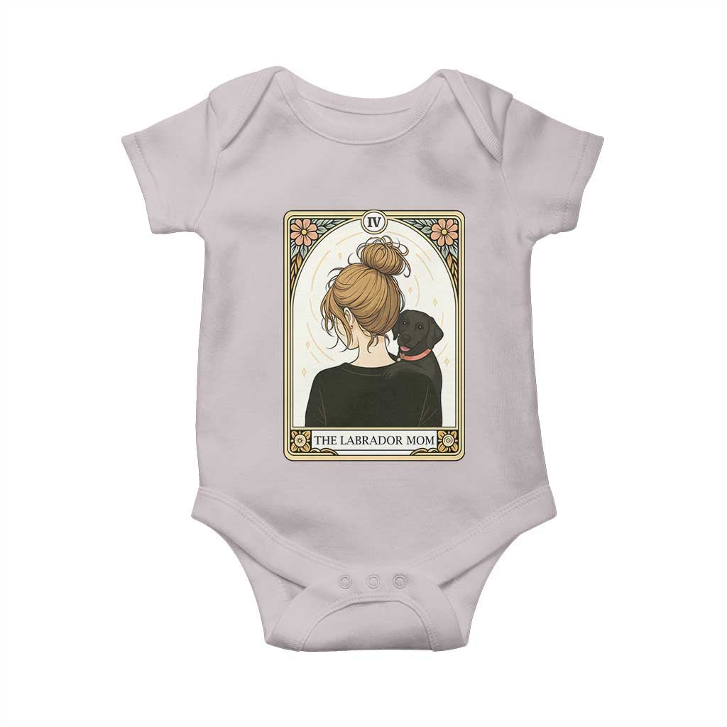 Black Labrador Mom Baby Onesie Funny Tarot Card Dog Lover Gift - Wonder Print Shop