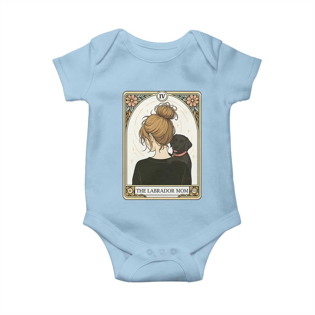 Black Labrador Mom Baby Onesie Funny Tarot Card Dog Lover Gift - Wonder Print Shop