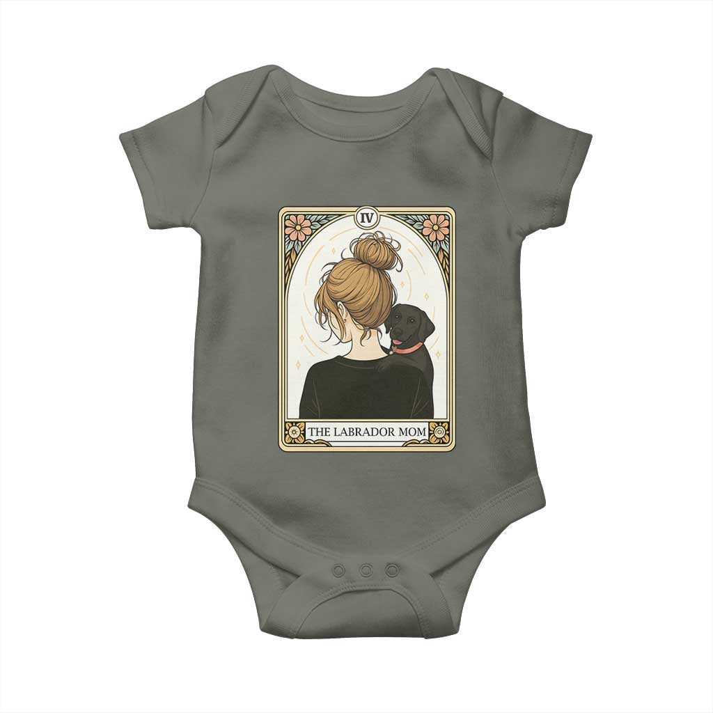 Black Labrador Mom Baby Onesie Funny Tarot Card Dog Lover Gift - Wonder Print Shop