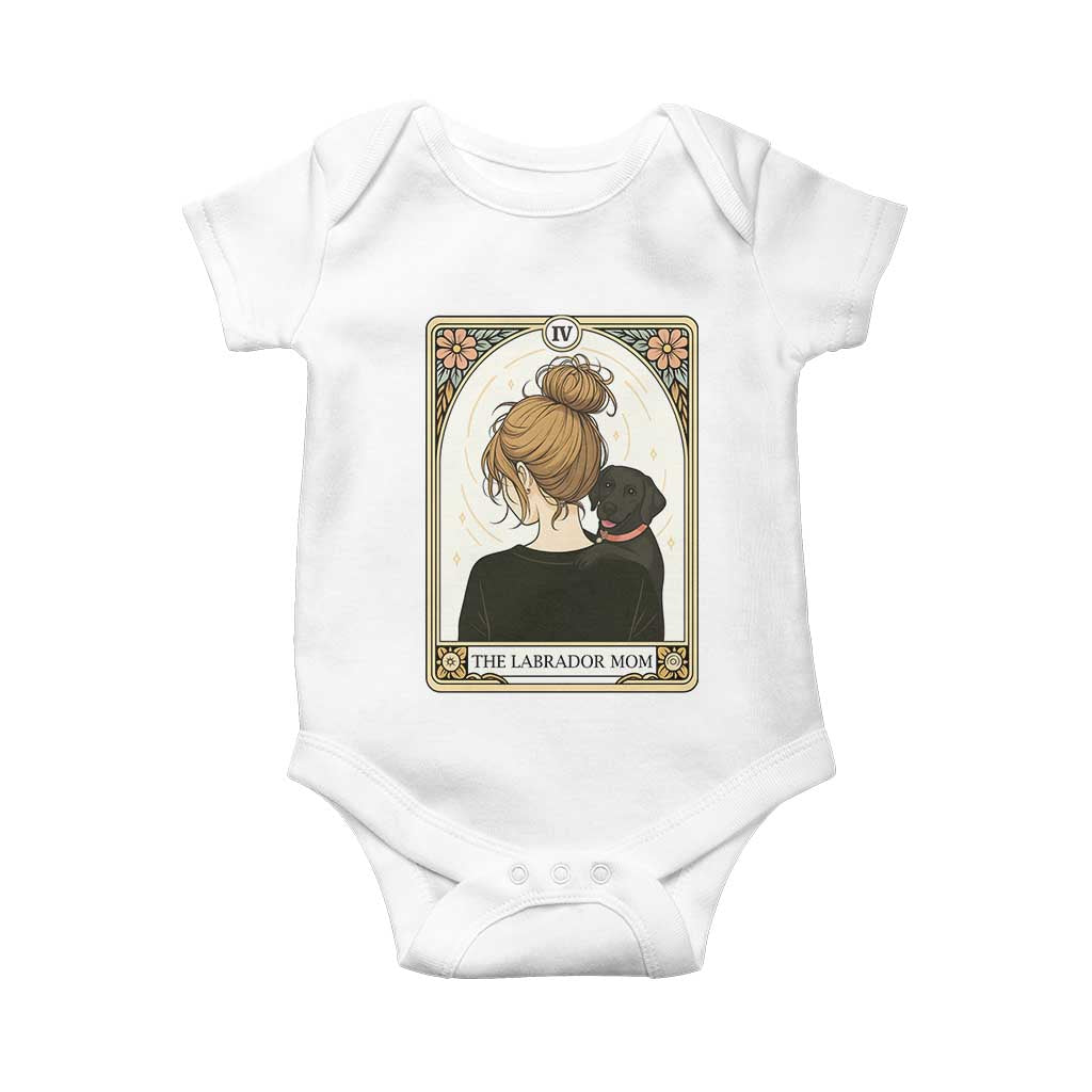 Black Labrador Mom Baby Onesie Funny Tarot Card Dog Lover Gift - Wonder Print Shop