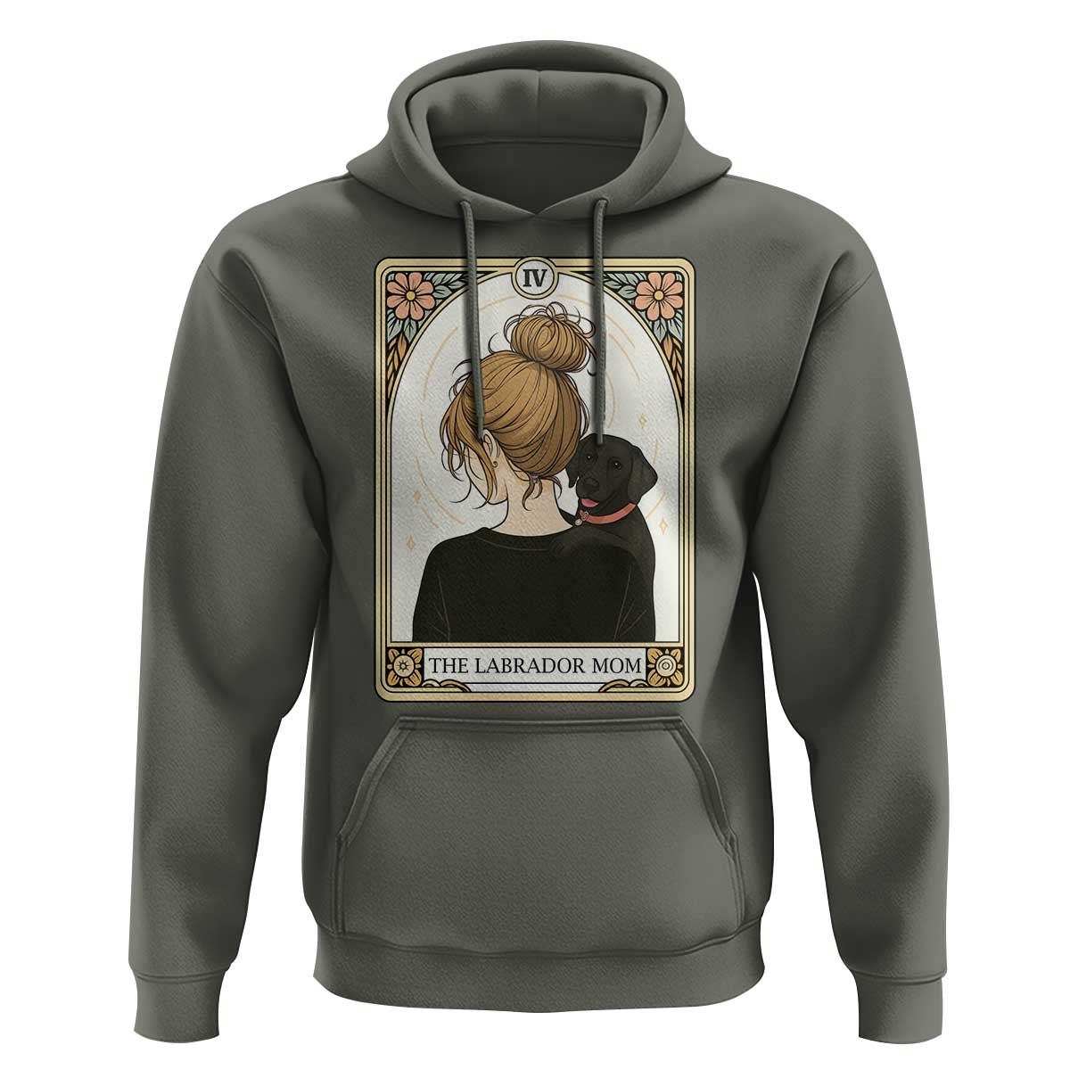 Black Labrador Mom Hoodie Funny Tarot Card Dog Lover Gift - Wonder Print Shop