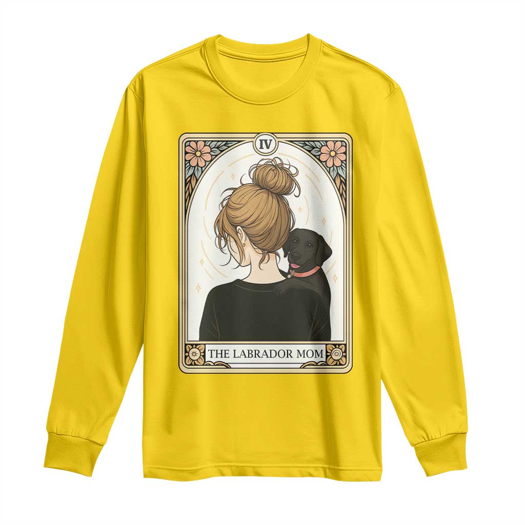 Black Labrador Mom Long Sleeve Shirt Funny Tarot Card Dog Lover Gift - Wonder Print Shop